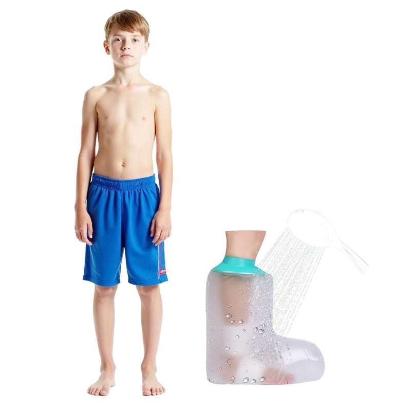 mosago Kids Waterproof Cast Covers for Shower Foot, Ankle Cover Protector Bag Showering/Swimming, Boots For Feet/Toes After Surgery/Injury/Amputated/Prosthetics, Wound Dressing/Amputation Accessories Dry - Image 1